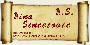 Mina Simčetović vizit kartica